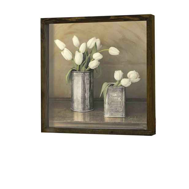 Wallity Nástěnný obraz Tulip 34x34 cm béžová/bílá