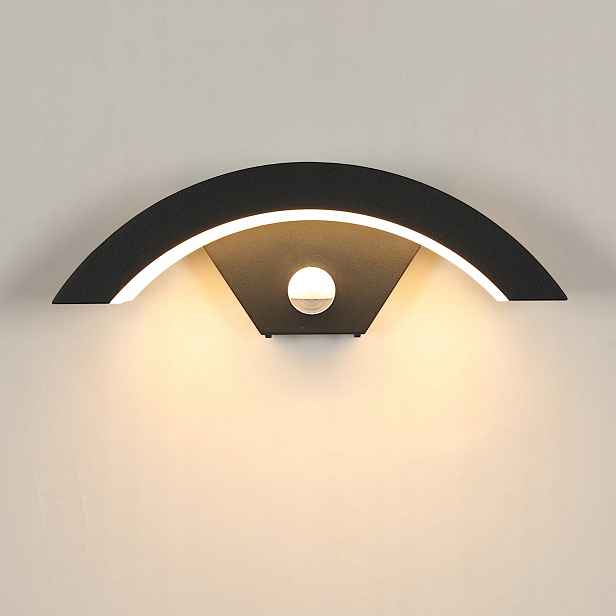 Nástěnné Led svítidlo lampa černá Moderní s pohybovým senzorem 16W 3000K