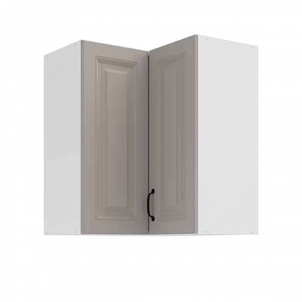 Horní rohová skříňka Stilo 60x60 GN-72 2F (90°) Barva korpusu: Bílá, Barva dvířek: Clay Grey