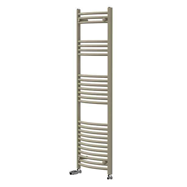LuxeBath UTĚRKOVÝ VÝTAP 500 x 1500 mm, béžový, s termostatickým ventilem, koupelnový výtáp, zakřivený, s bočním připojením