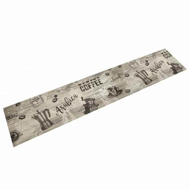 vidaXL Kuchyňský koberec omyvatelný Káva šedý 60 x 300 cm samet