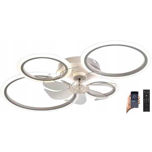 stropní svítidlo Led Stmívatelný Lustr S Ventilátorem Větrák S Dálkovým Ovládáním 80 CM