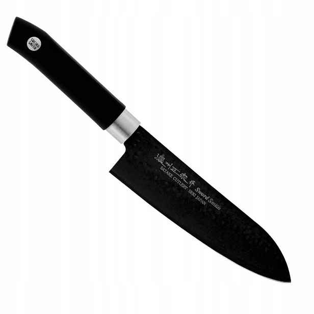 Satake Sword Smith Black Japonský Nůž Santoku na Zeleniny 56HRC 17 cm