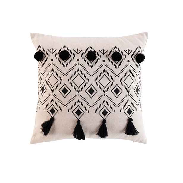 Douceur d'interieur Dekorativní polštář NALIKA 40 cm krémová/černá