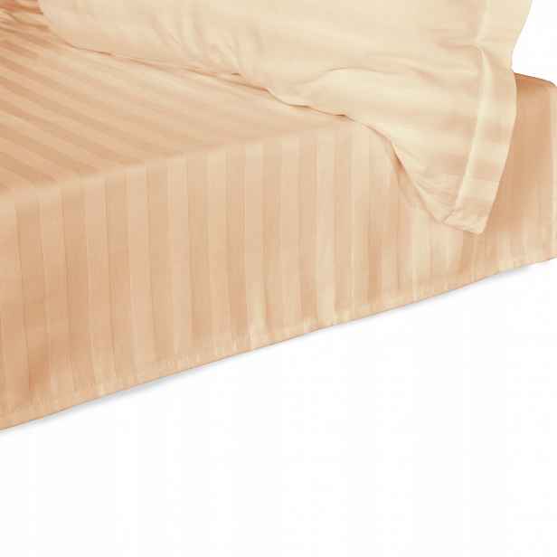 Prostěradlo z bambusovo-bavlněného saténu Stripe Beige 220x260 Darymex béžová