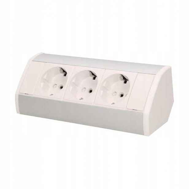Trojitá nábytková zásuvka Schuko 3680W 3x2P+Z OR-GM-9001/W-G(GS) Orno