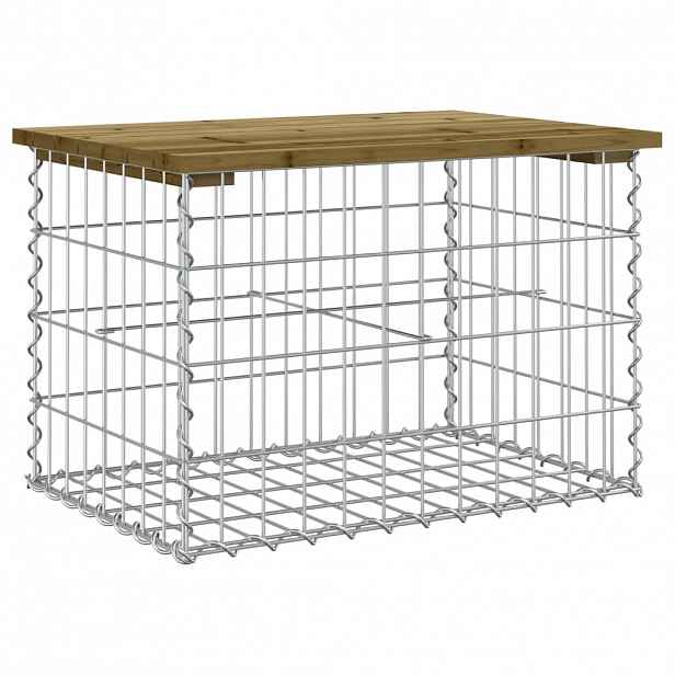vidaXL Zahradní lavice gabionový design 63 x 44 x 42 cm borové dřevo