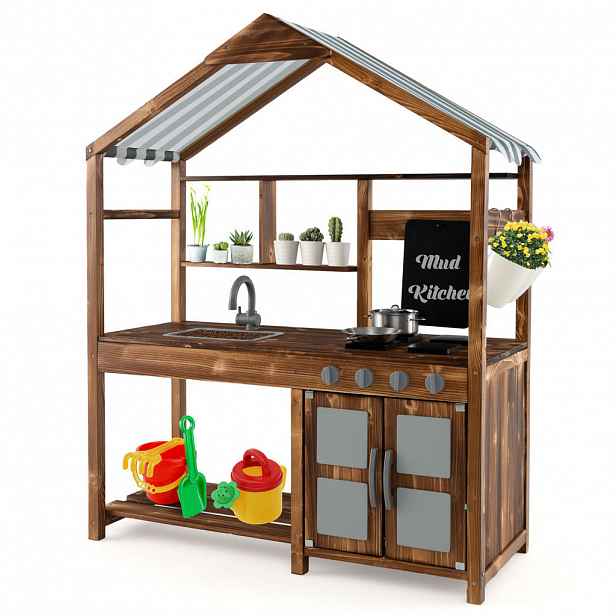 COSTWAY DĚTSKÁ KUCHYNKA Outdoor přírodní