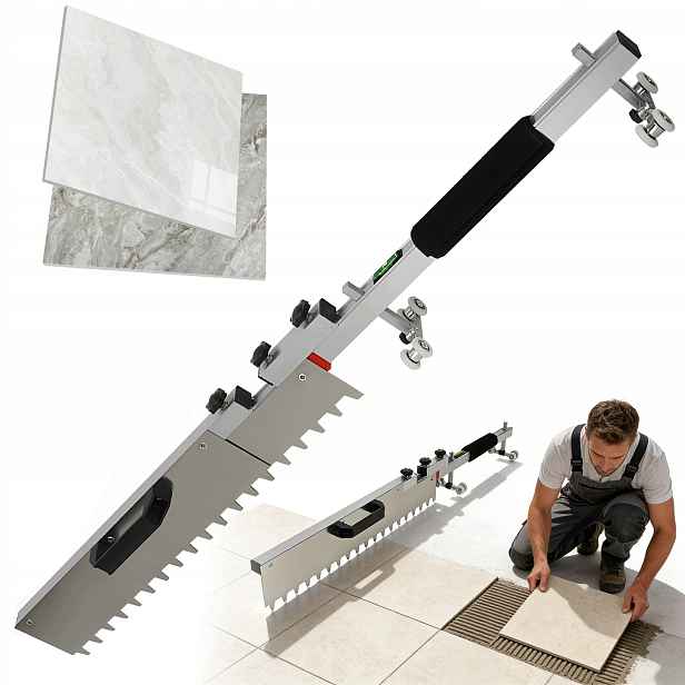 Automatická Žehlička Na Dlaždice 40-80 CM Se 4 Kolečky A Pomocnou Rukojetí