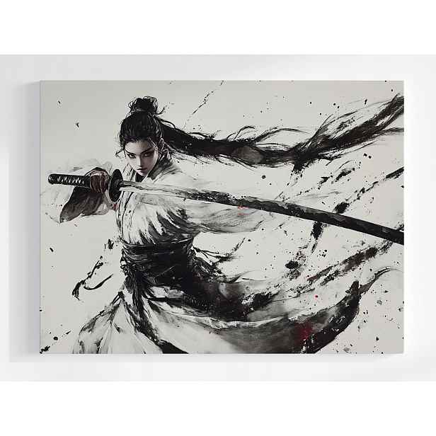 Plakát Japonsko Asie Žena Bojovnice Katana 100x75
