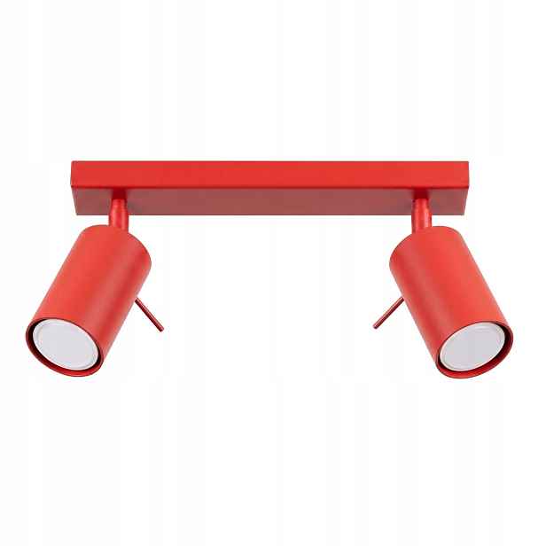 Sollux Lighting stropní svítidlo červená lišta 30 cm 2x gu10 ring
