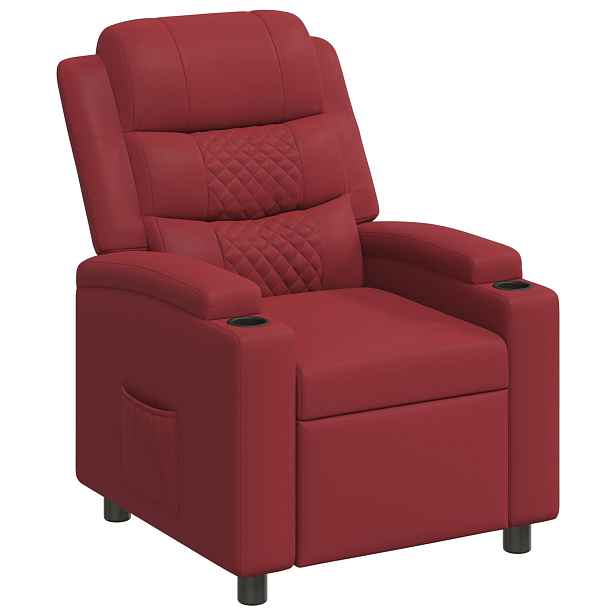 vidaXL Polohovací křeslo Víno Červené 75 x 93 x 98 cm Textil