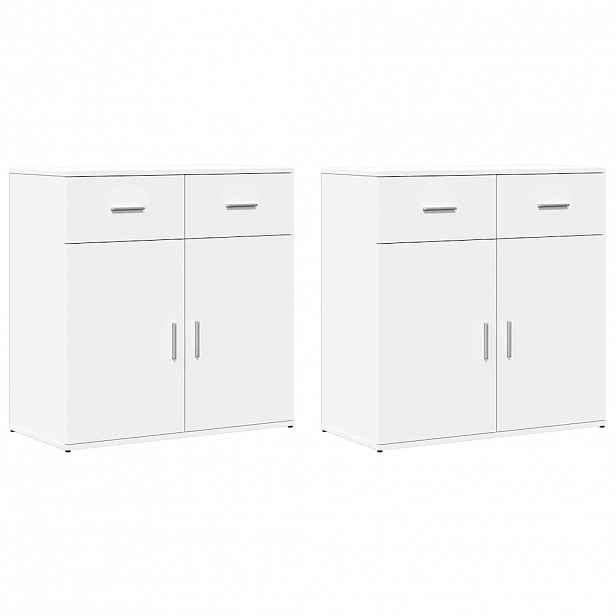 vidaXL Příborníky 2 ks bílé 79 x 38 x 80 cm kompozitní dřevo