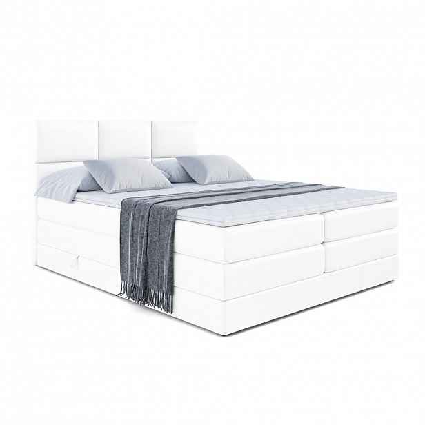ALTDECOR POSTEL boxspring OHIO KING – 200 x 200 – H3/H4 – vysoce lesklá bílá