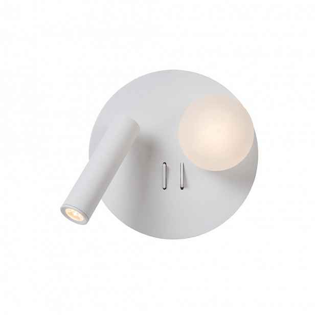 Bílá Led nástěnná lampa Matiz s teplým leskem nad postel 02/31/Lucide