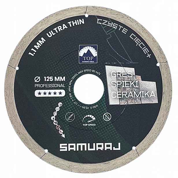 Diamantový Kotouč Ultratenký 1,1 MM Pro Řezání Slinování Keramiky 125 MM