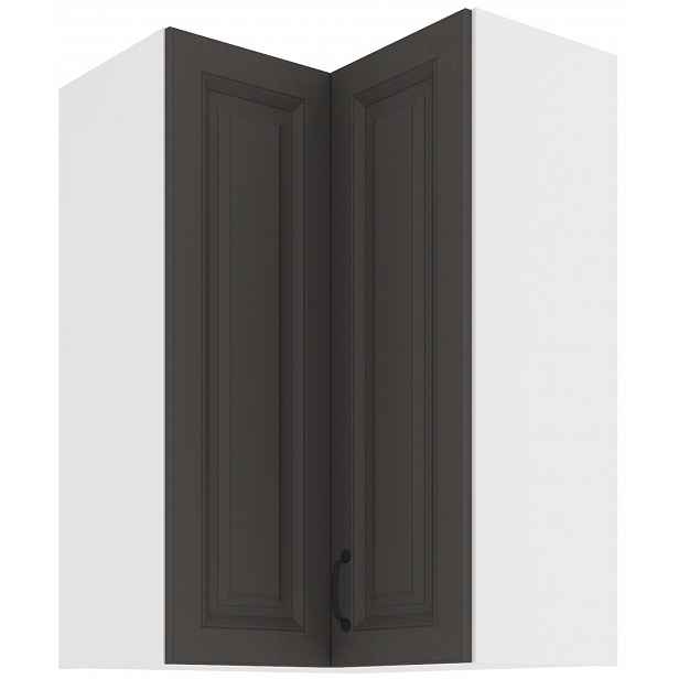 Horní rohová skříňka Stilo 60x60 GN-90 2F (90°) Barva korpusu: Bílá, Barva dvířek: Grafit