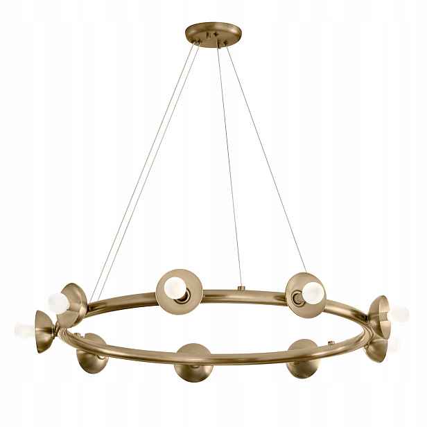 Loftový lustr šampaňský hnědý ring 88 cm do obývacího pokoje jídelny 9 bodů Kichler