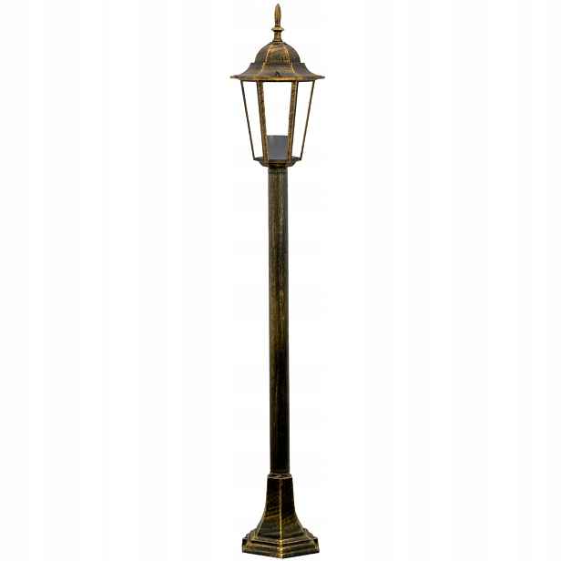 Venkovní stojací zahradní lampa patina zlatá klasická 96,5 cm Polux