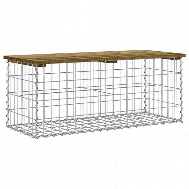 vidaXL Zahradní lavice gabionový design 103 x 44 x 42 cm borové dřevo