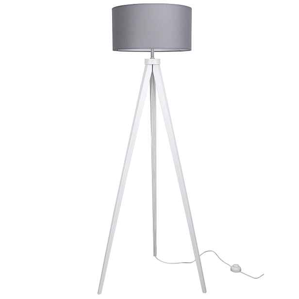 Stojací lampa Dřevěná Abažurová trojnožka Led barvy