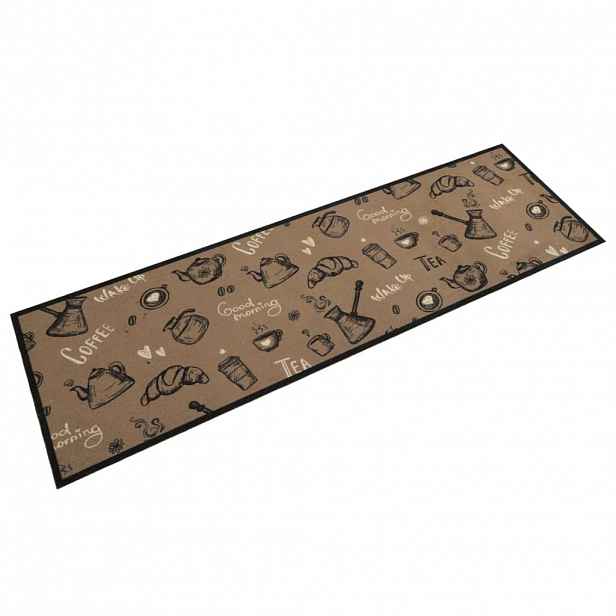 vidaXL Kuchyňský koberec omyvatelný Ráno hnědý 45 x 150 cm samet
