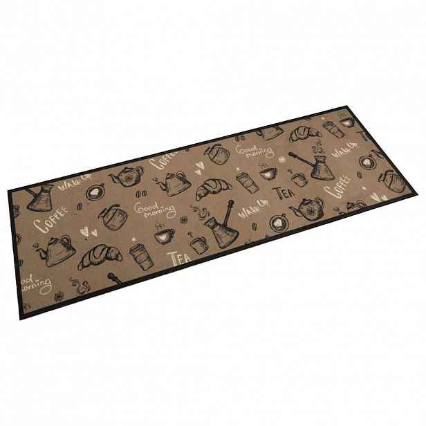 vidaXL Kuchyňský koberec omyvatelný Káva hnědý 60 x 180 cm samet