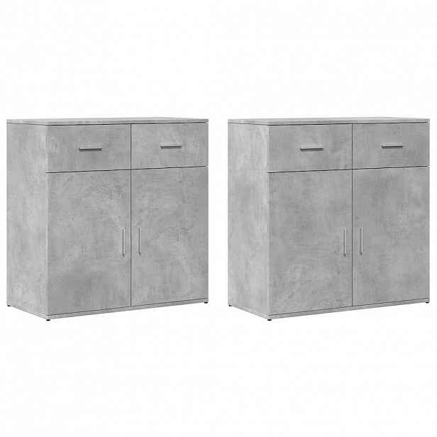 vidaXL Příborníky 2 ks betonově šedé 79 x 38 x 80 cm kompozitní dřevo