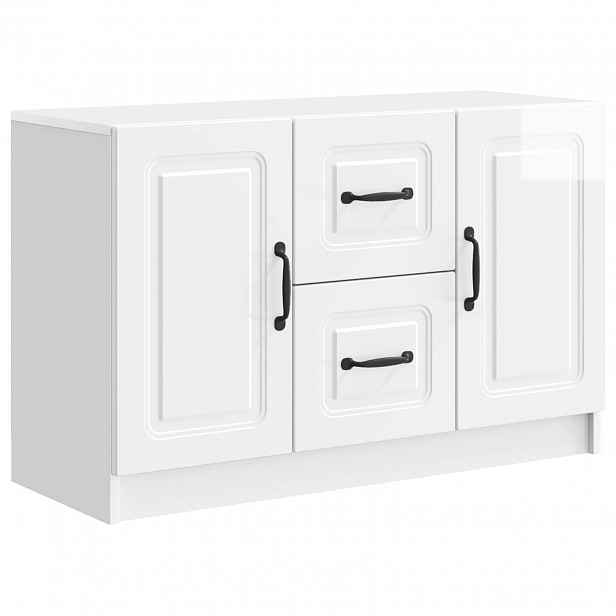 vidaXL Servírovací skříň Bílá s vysokým leskem 89 x 34,5 x 57 cm