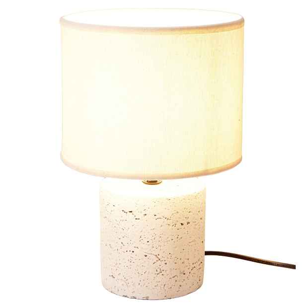 Cementová Stolní Lampa S Lněným Stínidlem Ø 20,5 X 31 CM