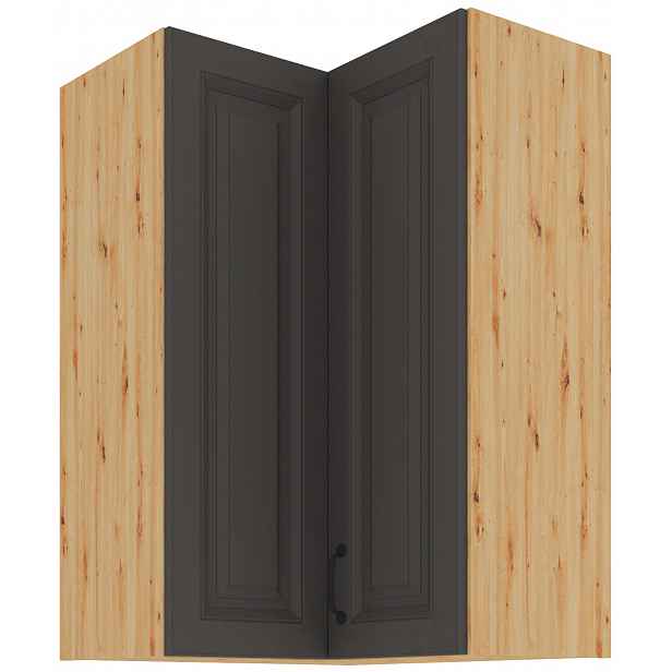 Horní rohová skříňka Stilo 60x60 GN-90 2F (90°) Barva korpusu: Dub artisan, Barva dvířek: Grafit