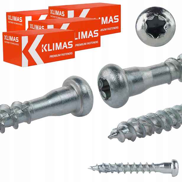 Šrouby pro tesařské spojky 5x35 mm 1000 ks Torx Klimas Wklc