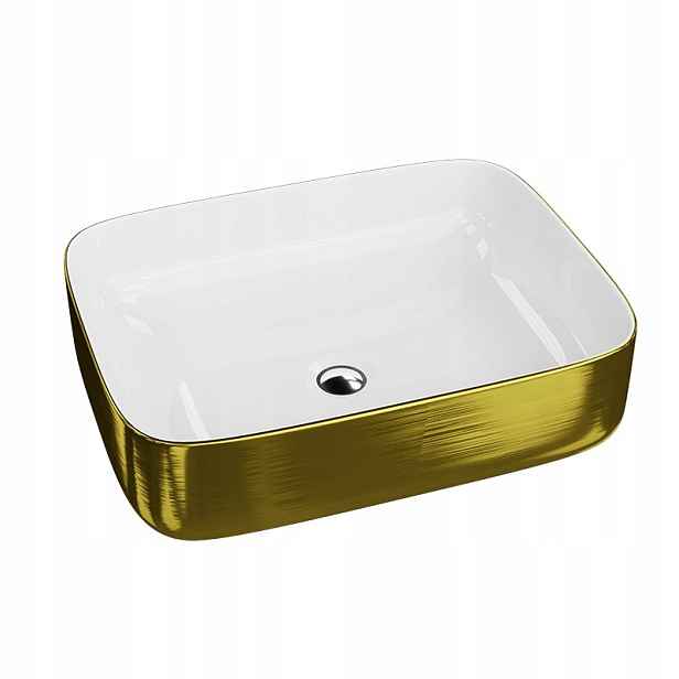 Umyvadlo na desku Galera Brushed Gold – Elegance a funkčnost