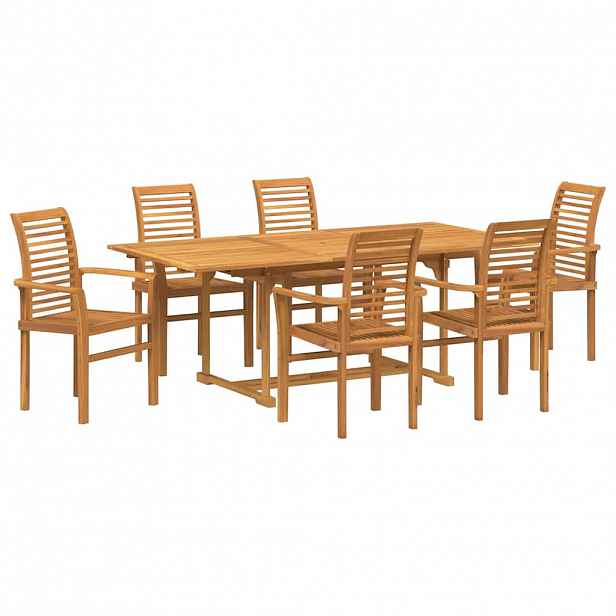 vidaXL Zahradní jídelní souprava 7 ks Hnědá 200 x 100 x 75 cm