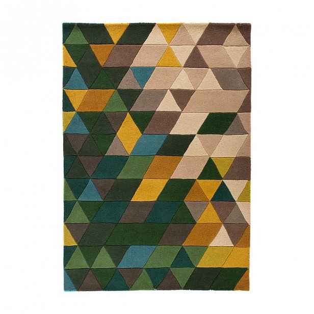 Vlněný koberec Flair Rugs Illusion Prism Green Triangles, 120 x 170 cm