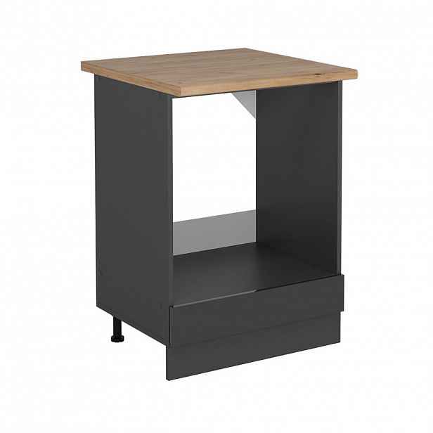 Vicco SKŘÍŇKA NA VESTAVĚNOU TROUBU R-Line Antracitový vysoký lesk 60 cm , PD Dub