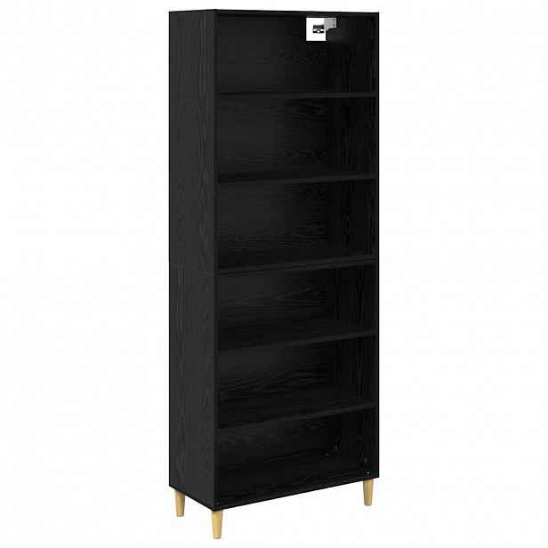 vidaXL Vysoký bufet Černý dub 69,5 x 32,5 x 180 cm Kompozitní dřevo