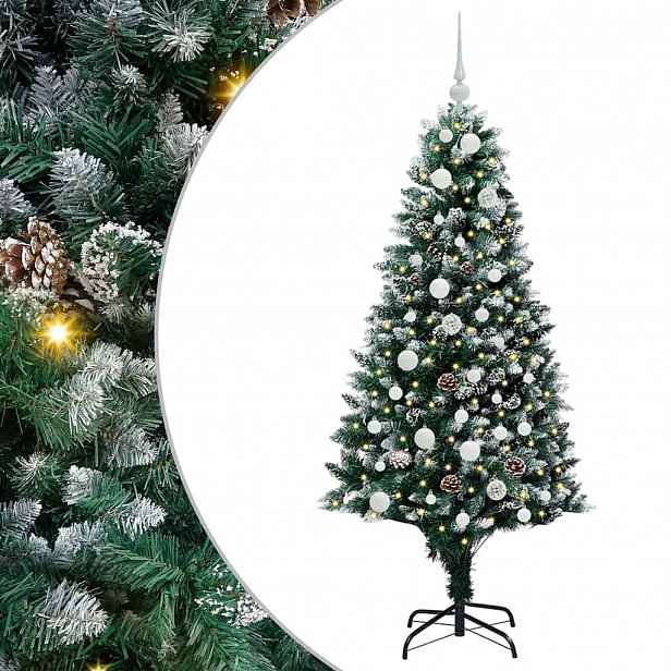 vidaXL Umělý vánoční stromeček Zelená 150 cm PVC, ocel a plast