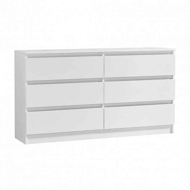 Home Collective KOMODA se 6 zásuvkami, šířka 140 cm, bílá
