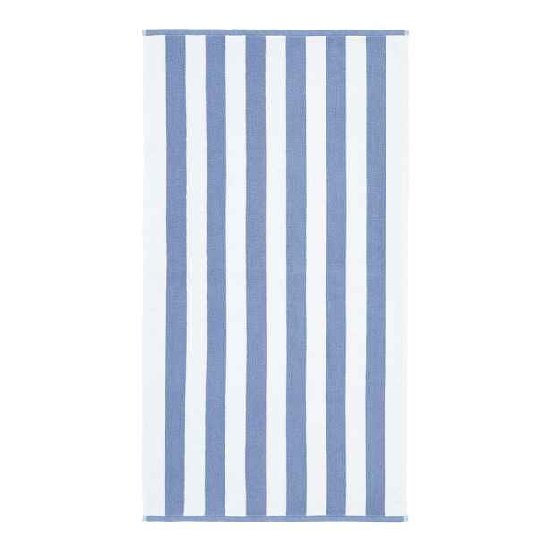 Modro-bílá bavlněná osuška 90x140 cm Stripe Jacquard – Bianca