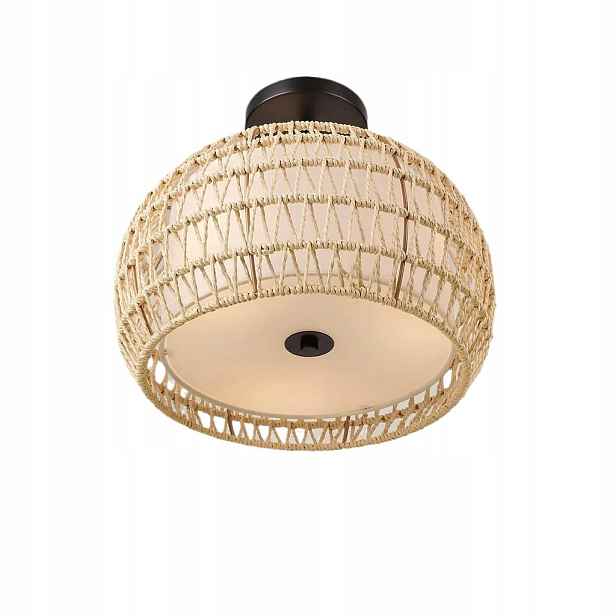 Ratanová závěsná lampa Yopyuenn Vintage v boho stylu