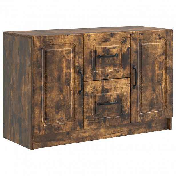 vidaXL Servírovací skříň Kouřový dub 89 x 34,5 x 57 cm