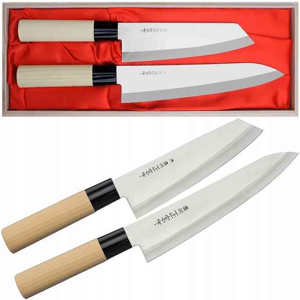 Satake Megumi 420J2 Japonská sada 2 nožů Bunka 17 cm a šéfkuchaře 21 cm