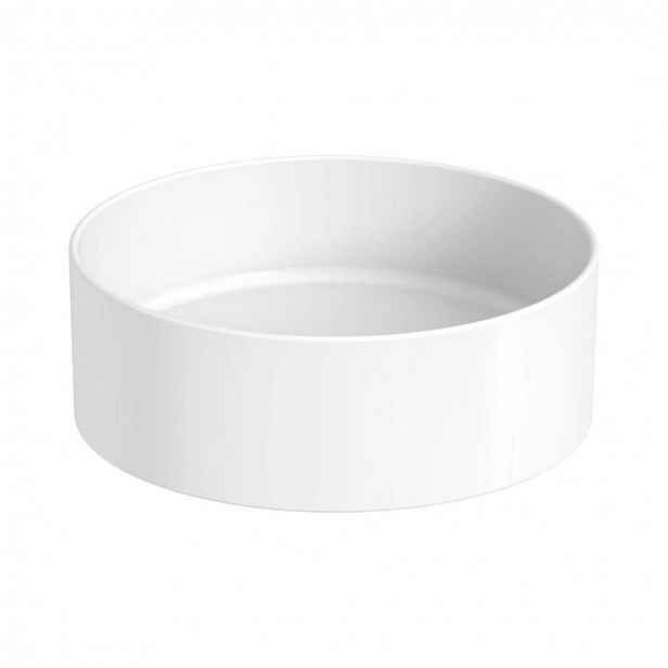 Jika Astra - Umyvadlo na desku, průměr 35 cm, bez přepadu, bez otvoru pro baterii, matná bílá H8183677571121