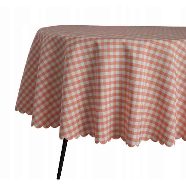 Skvrnitý Ubrus Ovál 120 X 300 CM Mřížka Bílo Oranžová Oválná Zahrada