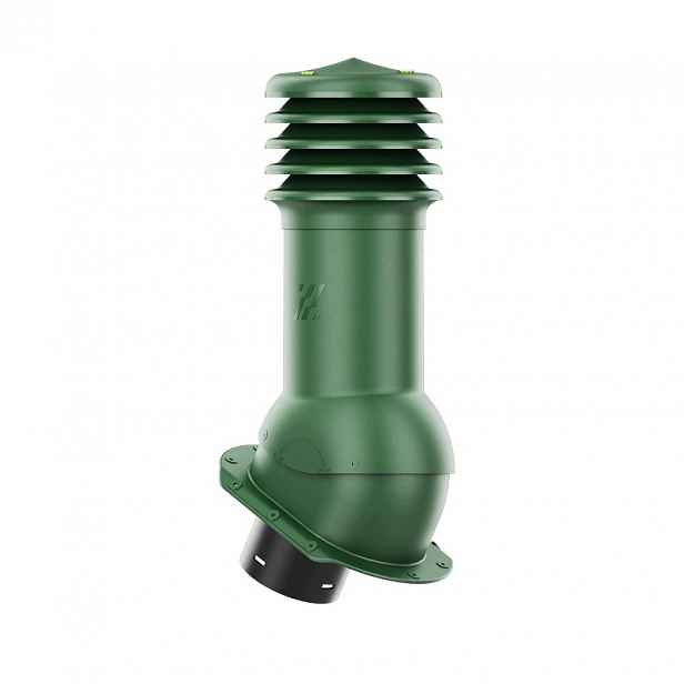 Větrací komín HiVent pro plechovou střešní krytinu, profil E, průměr 125 mm, zelený