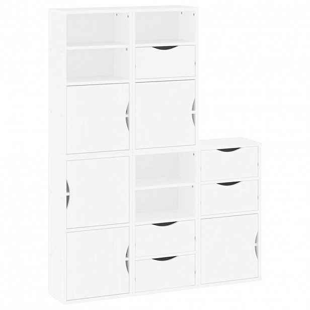 vidaXL Boční skříňky 5 ks "ODDA" Bílá 40x24x79 cm Borovicový masiv