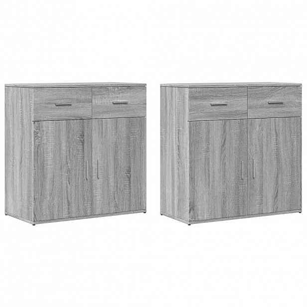 vidaXL Příborníky 2 ks šedé sonoma 79 x 38 x 80 cm kompozitní dřevo