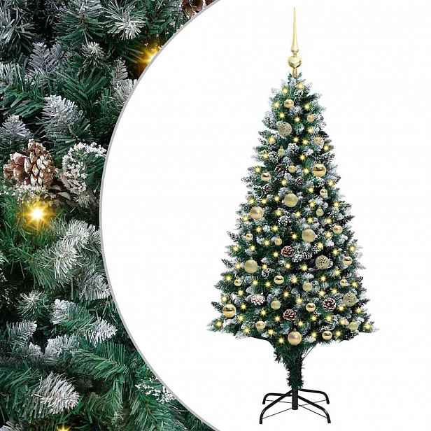 vidaXL Umělý vánoční stromeček Zelená 150 cm PVC, ocel a plast