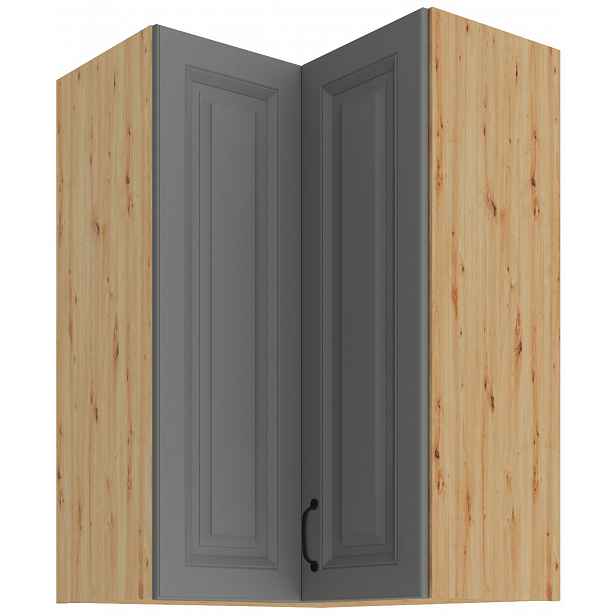 Horní rohová skříňka Stilo 60x60 GN-90 2F (90°) Barva korpusu: Dub artisan, Barva dvířek: Dust Grey